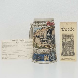 1989 Vintage Coors Beer Stein First Edition 1910 Beer Truck 137572 Brazil