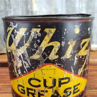 Vintage WHIZ 5 LB.  CUP GREASE PATINA CAN sign GAS STATION 2