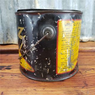Vintage WHIZ 5 LB.  CUP GREASE PATINA CAN sign GAS STATION 6
