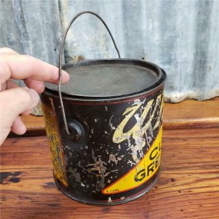 Vintage WHIZ 5 LB.  CUP GREASE PATINA CAN sign GAS STATION 8