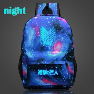 Attack On Titan Anime School Bag Luminous Backpack Student Bag Notebook Backpack