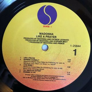 Madonna - Like A Prayer - 1989 US 1st Press (NM -) Ultrasonic 4