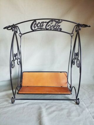 Coca Cola Miniature (doll Size) Swing - Metal And Wood - 1999 ♡