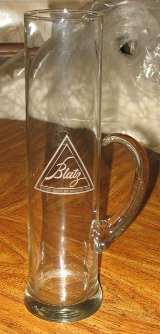 Blatz Glass Beer Mug Large Vintage Rare Milwaukee Wisconsin 12 3/4 "