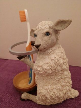 Ranger Gift Sheep Toothbrush Holder Retired Resin Nos 2003