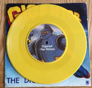 3x The Dickies 7” Yellow & White Vinyl Singles (1979 - 80) Banana Splits Gigantor 4
