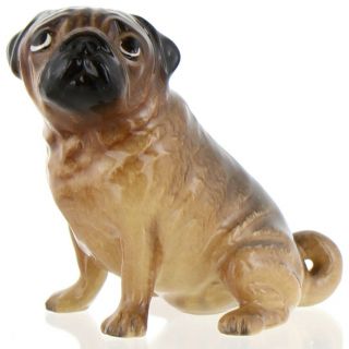 Fawn Pug Pedigree Line Miniature Dog Figurine Handmade in USA by Hagen - Renaker 2