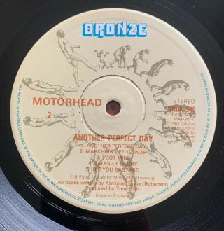 Motorhead Another Perfect Day UK vinyl LP album record BRON546 BRONZE 1983 Vg, 4