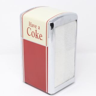 Vintage 1992 Coca - Cola " Have A Coke " Metal Napkin Holder Dispenser