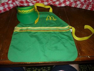 Vintage Mcdonalds Fisher Price Childs Playset Outfit Apron/hat Green 1988 2154
