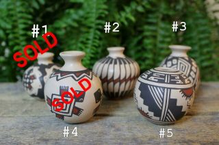 Miniature Casa Grandes Pots Mata Ortiz Separately Handmade Mexican Folk Art