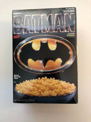 Batman Cereal Full Box with Bank on Pack and Promo NOS - 1989 2