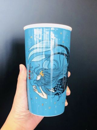 Starbucks 2018 China Deep Sea Mermaid 12oz Double Mug Cup Blue 3