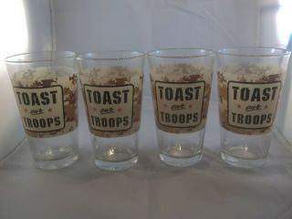 4 Shiner Brewing Co.  Toast Our Troops Beer Pint Glasses
