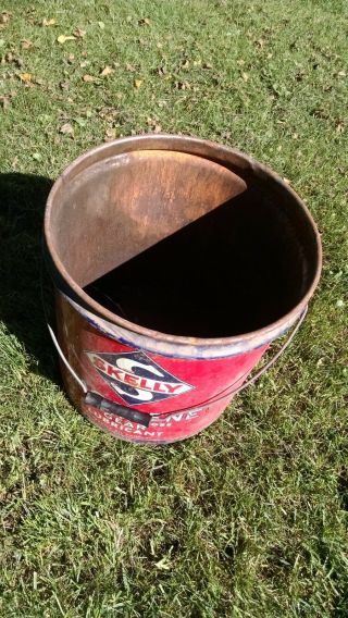 Vintage Skelly Tagolene Gear Lubricant 5 Gallon Bucket Can Oil Gas Station Sign 6