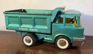 Vintage Green Structo Dumper Dump Truck Pressed Steel Toy