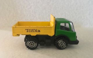 Rare Vintage 1970’s Die Cast Tonka Green Yellow Flat Bed Truck