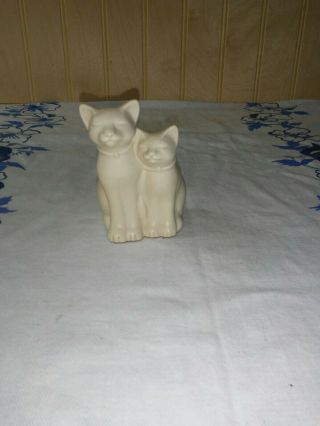 Eclipse Stone Casting Ivory White Kitty 2 Cats Kitten Figurine Made In Wales