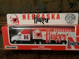 Nebraska Huskers 1996 Matchbox College Line - Up 18 Wheeler - in 2