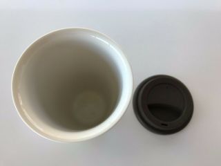 Tim Hortons 2012 Ceramic Travel Tumbler Mug Coffee Cup Silcone Lid 3