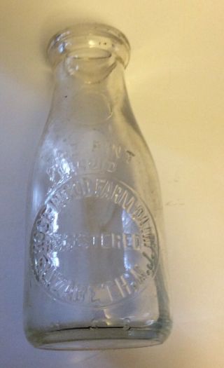 Vintage 1924 Elizabeth Nj Rosewood Farm Dairy Milk Bottle Pint