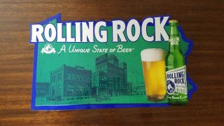 Rolling Rock A Unique State Of Beer Metal Sign 1999 Vintage