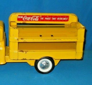 VINTAGE BUDDY L 1950 ' S COCA COLA YELLOW DELIVERY TRUCK 8