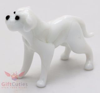 Art Blown Glass Figurine Of The American Bulldog Dog