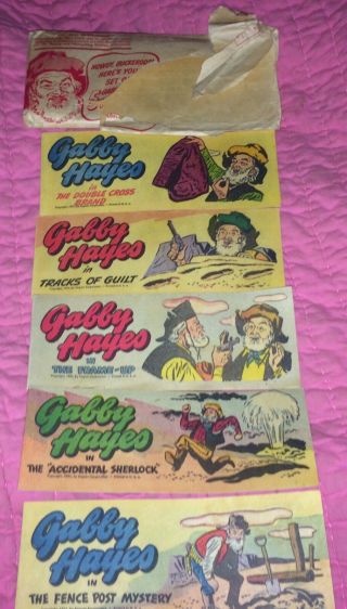 Gabby Hayes Mini Comics 1 - 5 Quaker Cereal Givaway Promo W/envelope 1951