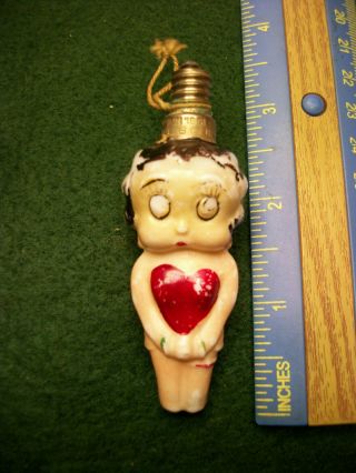 Vintage 1931 Betty Boop Flapper Figural Christmas Light Bulb / Ornament