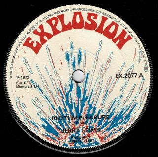 Jerry Lewis - Rhythm Pleasure Explosion 7 " (hear) Boss Reggae