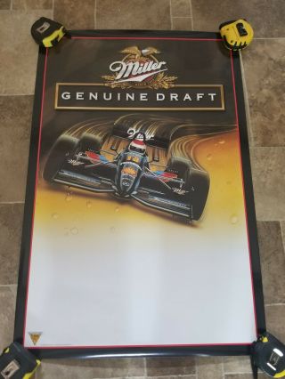 (vtg) Miller Lite Beer Indy 500 Racing Car Poster Shell Gas Oil Garage Bosch