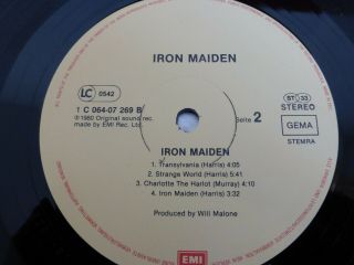 Iron Maiden S/t Long Gaps Version German Lp Rare