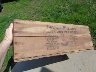 Vintage Wood Box Sherwin Williams Paint 6 Gal.