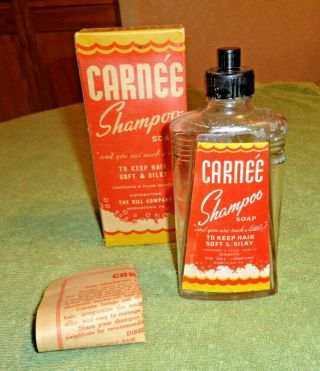 Vintage Dill Company Carnee Shampoo Soap Bottle W/ Paper - Norristown Pa