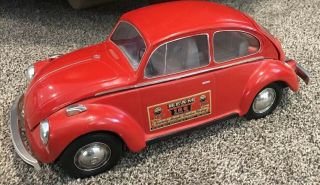 Vintage 1973 Jim Beam Red Volkswagen Car Decanter Beetle Bug Bottle