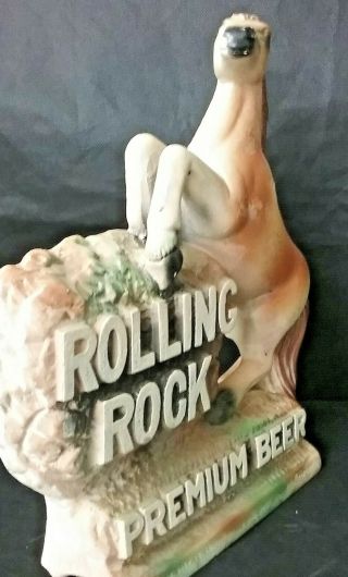 Rolling Rock Premium Beer Chalkware Horse Vintage Advertising Sign 41