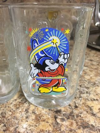 Mickey Mouse Disney World McDonald ' s Set of 4 Glasses Mugs Celebration 2000 2