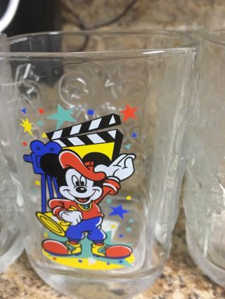 Mickey Mouse Disney World McDonald ' s Set of 4 Glasses Mugs Celebration 2000 4