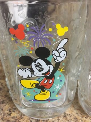 Mickey Mouse Disney World McDonald ' s Set of 4 Glasses Mugs Celebration 2000 5