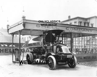1915 Shell Oil Gas Station Old Truck Photo San Francisco California Automobilia
