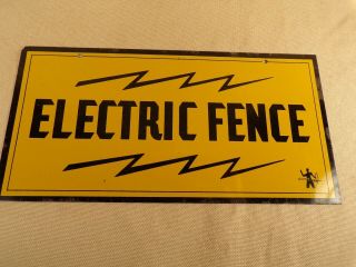 Vintage 1950 ' s Electric Fence Horse Farm Barn Feed Seed Gas Oil Metal Sign 4