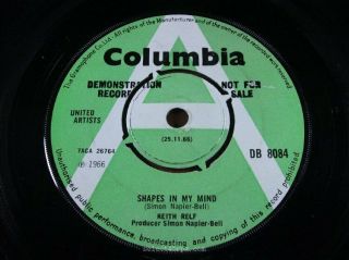 Keith Relf Shapes In My Mind Near Mint/ex 1966 Uk Columbia Db 8084 Psych