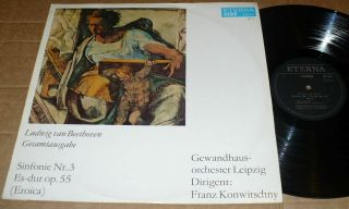 Eterna 825 412 Stereo Nm Beethoven Symphony 3 " Eroica " F.  Konwitschny Gewandhaus