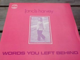 Jancis Harvey Words You Left Behind Westwood Wrs029 Very Rare Folk Lp