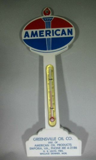 Org Vintage America Oil Co - Gas Station Advertising Thermometer - Emporia Va