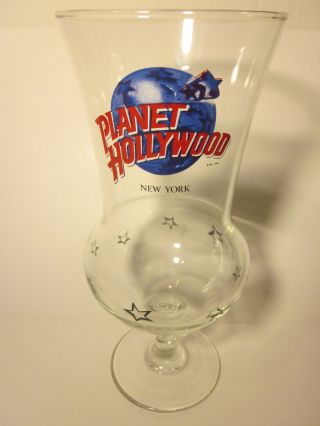 Planet Hollywood York 8.  25 " Hurricane Glass Vintage Restaurant Cup Retro Ny