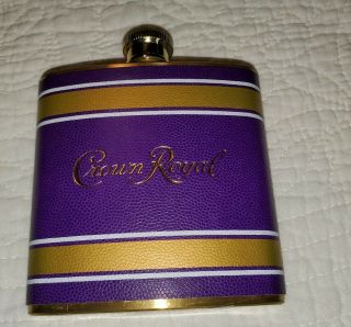 Crown Royal 2018 Purple White & Gold 6 - Ounce Stainless Steel Hip Flask