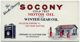 Socony Gas Advertising Blotter • Standard Oil Of York • Station Pumps,