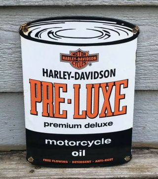 Vintage Harley Davidson Motor Oil Porcelain Oil Can Dealership Sign